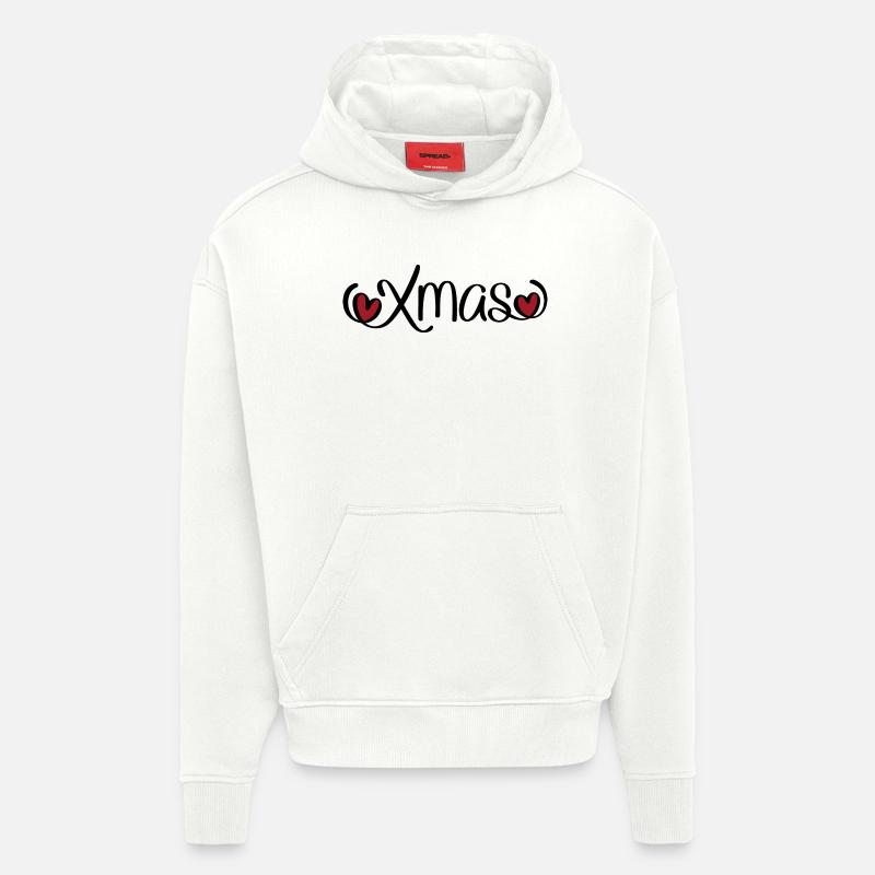 Noël - Sweat à capuche bio épais oversize fabriqué en UE - OFF WHITE