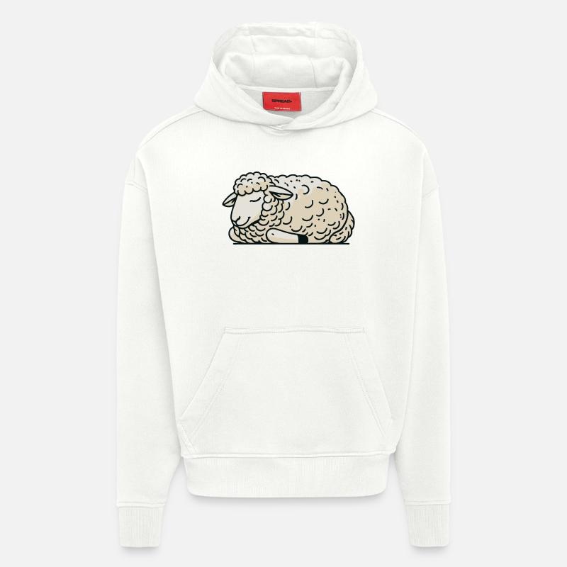 Mouton - Sweat à capuche bio épais oversize fabriqué en UE - OFF WHITE