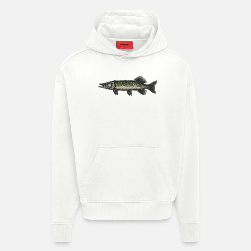 Brochet - Sweat à capuche bio épais oversize fabriqué en UE - OFF WHITE