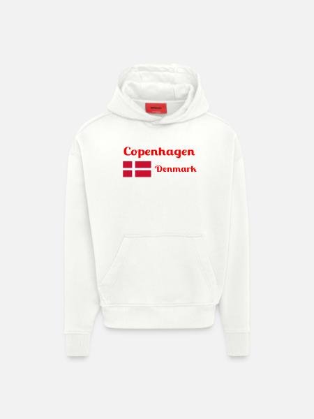 Copenhagen Denmark - Stylish prints - Hoodie- made by SPREAD - OFF WHITE