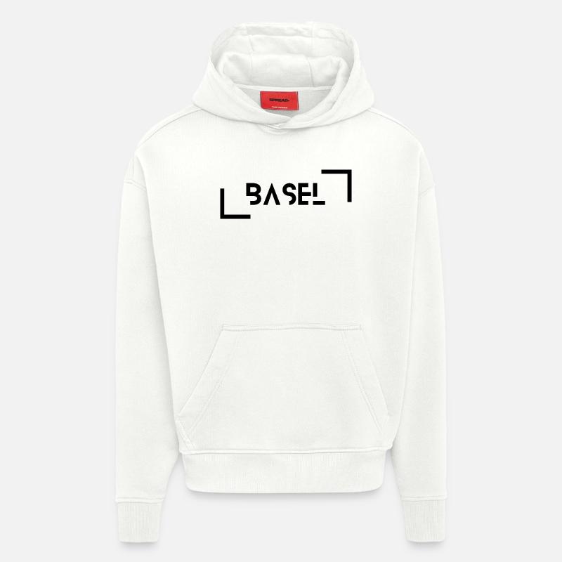 Noir de Bâle - Sweat à capuche bio épais oversize fabriqué en UE - OFF WHITE