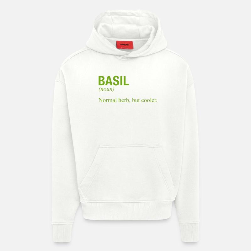 BASILIC Basilikum - Sweat à capuche bio épais oversize fabriqué en UE - OFF WHITE