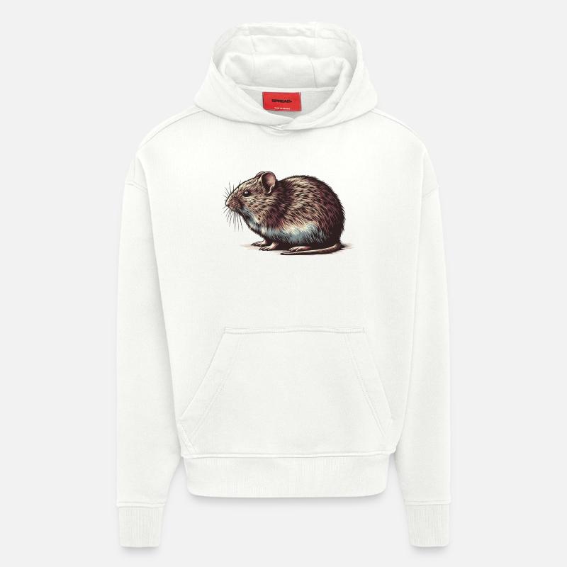 Campagnol - Sweat à capuche bio épais oversize fabriqué en UE - OFF WHITE