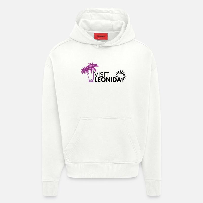 Visit Leonida VI - Sweat à capuche bio épais oversize fabriqué en UE - OFF WHITE