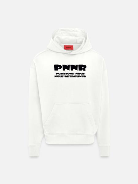 Design Graphique Abstrait - Sweat à capuche bio épais oversize fabriqué en UE - OFF WHITE