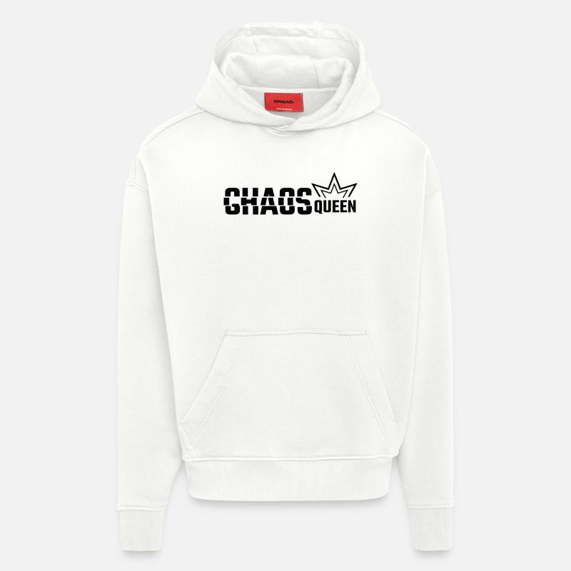 REINE DU CHAOS - Sweat à capuche bio épais oversize fabriqué en UE - OFF WHITE
