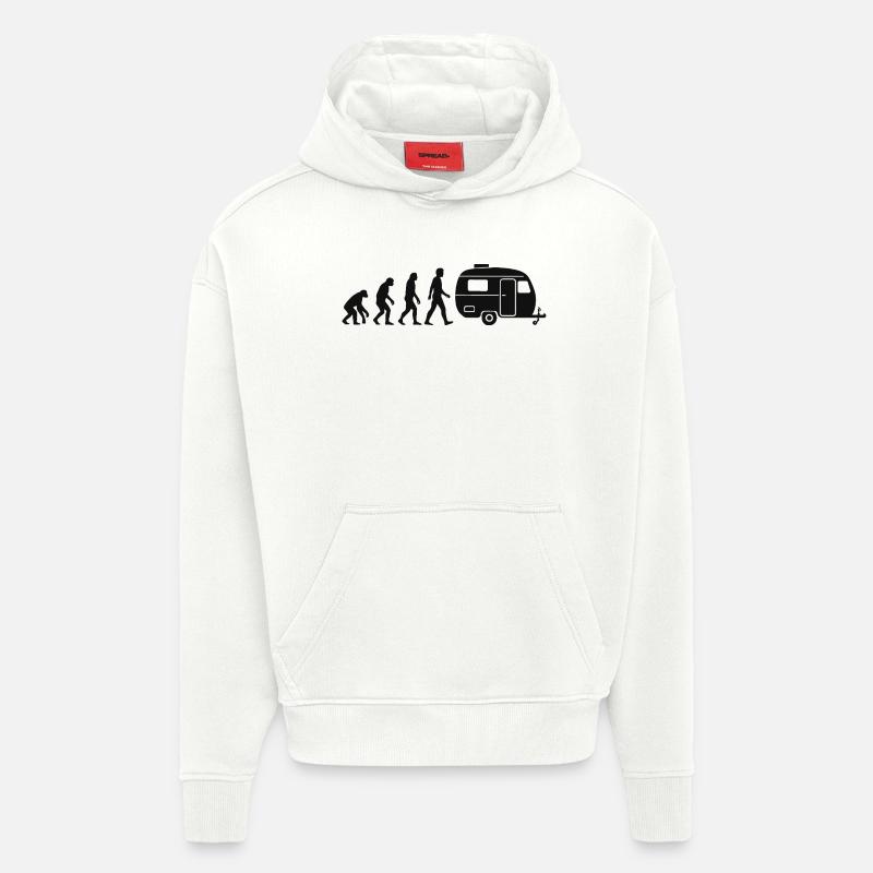 Evolution Wohnwagen Camper - Hoodie- made by SPREAD  - OFF WHITE