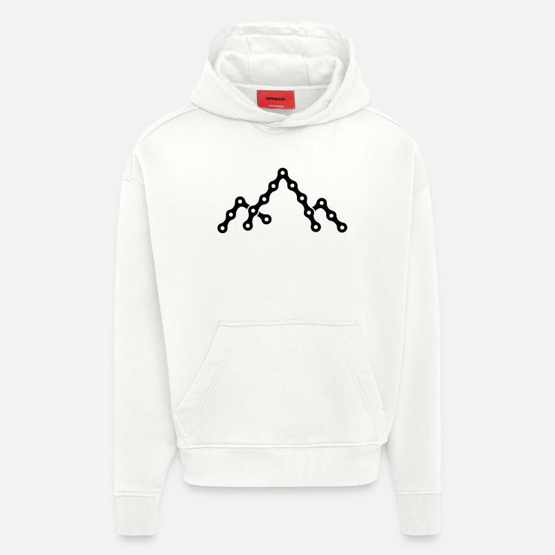 Fahrradkette mit Bergsilhouette - Hoodie- made by SPREAD  - OFF WHITE