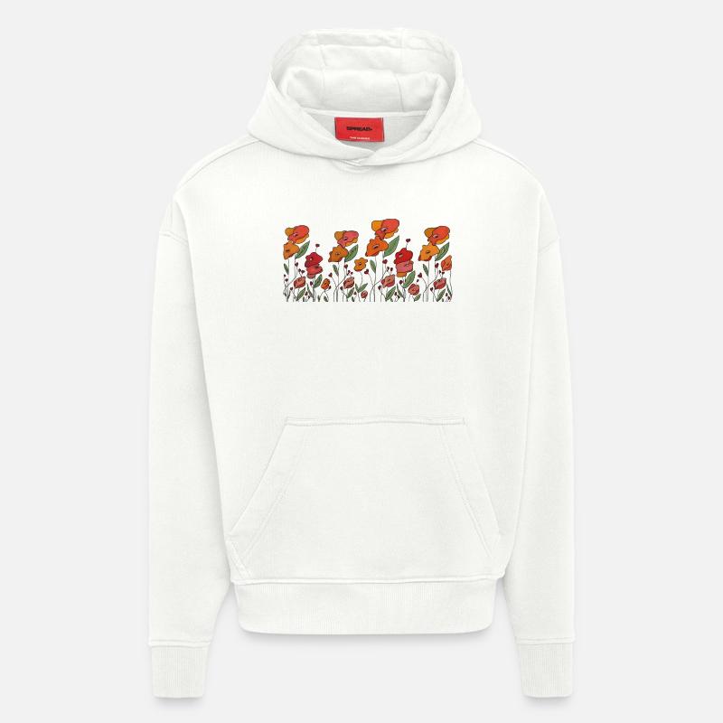 Mohnborte - Hoodie- made by SPREAD  - OFF WHITE