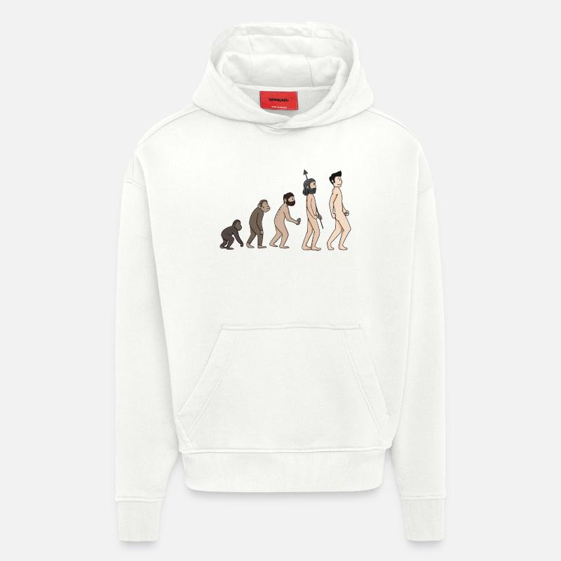 Human Development - Evolution Illustration - Hoodie- made by SPREAD  - OFF WHITE