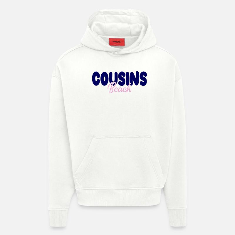 Plage Cousins – Audacieuse et douce - Sweat à capuche bio épais oversize fabriqué en UE - OFF WHITE