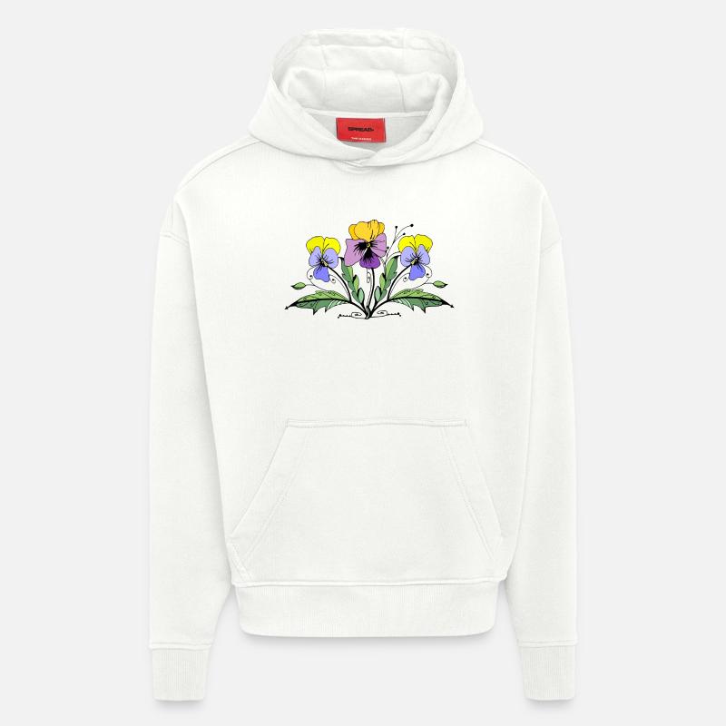Fleur - Sweat à capuche bio épais oversize fabriqué en UE - OFF WHITE