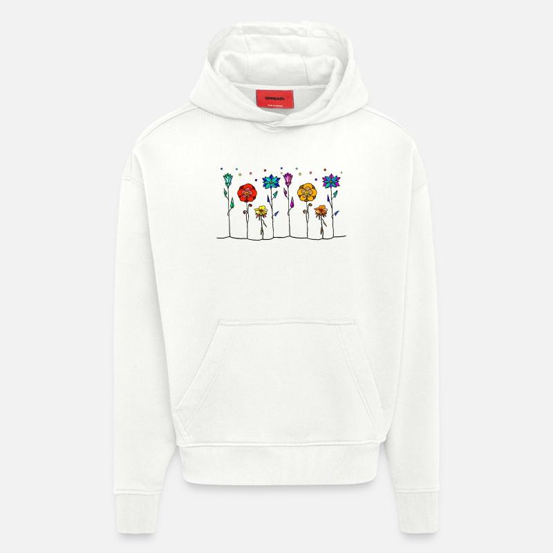 Fleur - Sweat à capuche bio épais oversize fabriqué en UE - OFF WHITE
