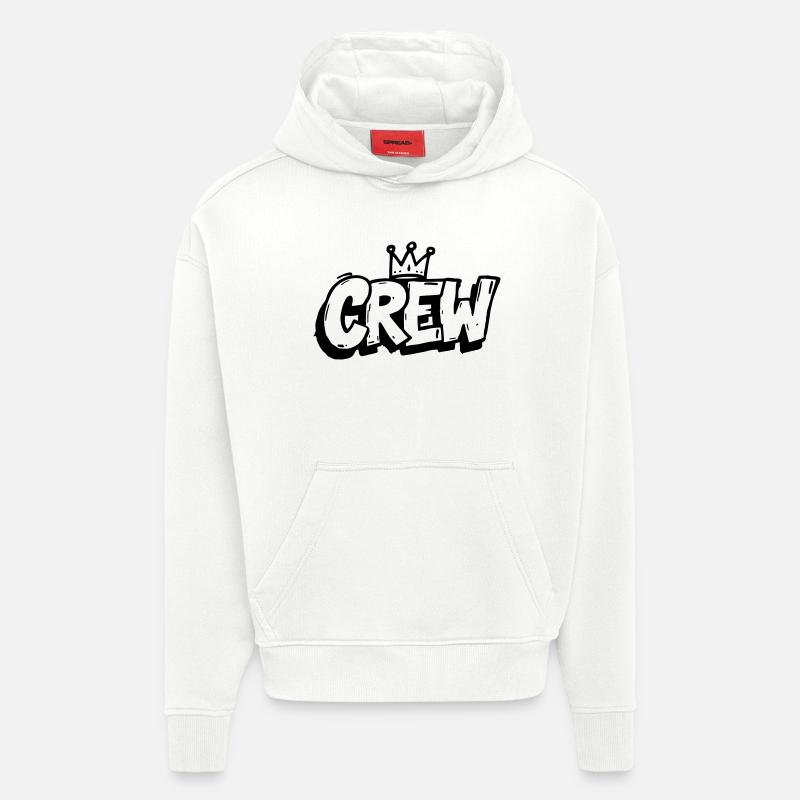 Graffiti de l’équipe - Sweat à capuche bio épais oversize fabriqué en UE - OFF WHITE