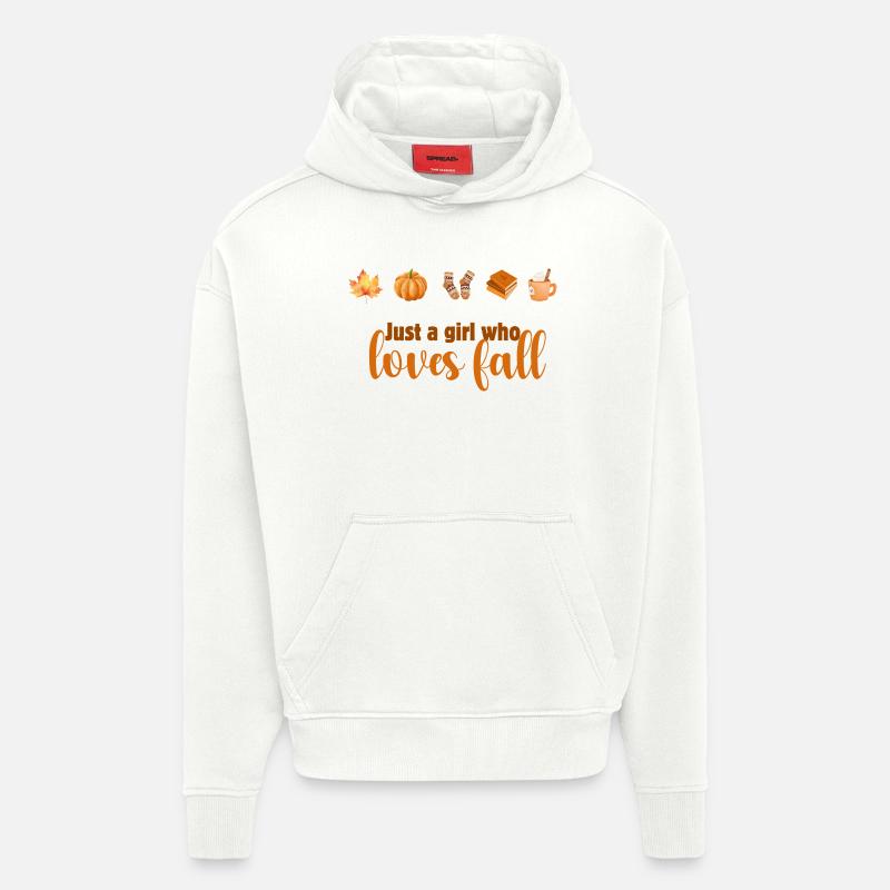 Herbstliebendes Mädchen Design, Fall Vibes - Hoodie- made by SPREAD  - OFF WHITE
