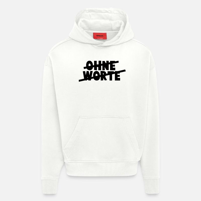 Sans paroles - Sweat à capuche bio épais oversize fabriqué en UE - OFF WHITE
