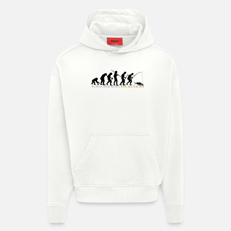 ÉVOLUTION DE LA PÊCHE - Sweat à capuche bio épais oversize fabriqué en UE - OFF WHITE