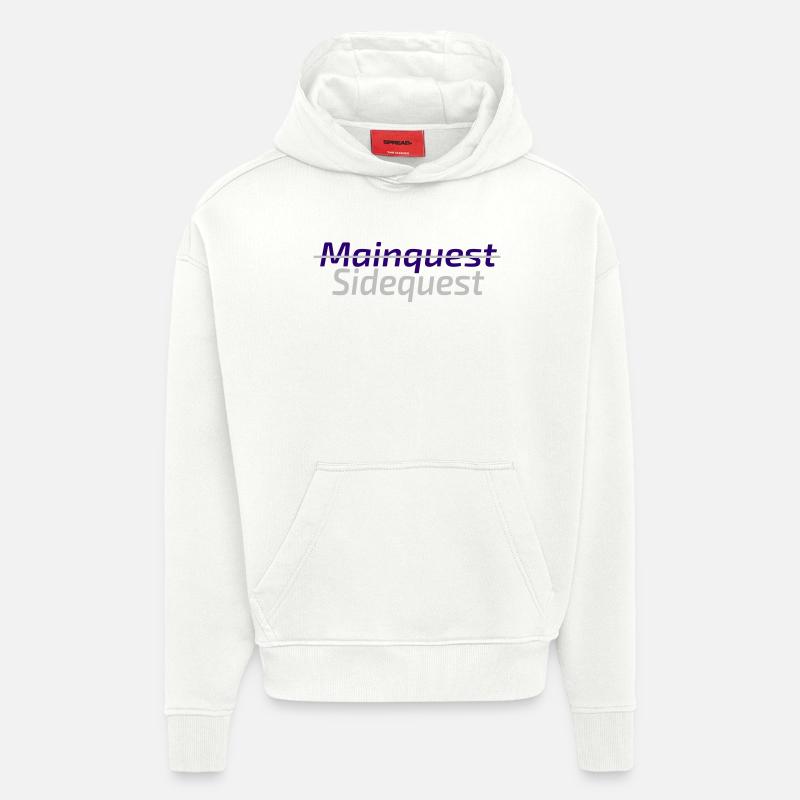 Mode Sidequest activé - Sweat à capuche bio épais oversize fabriqué en UE - OFF WHITE