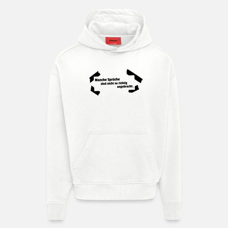 Dictons inappropriés - Sweat à capuche bio épais oversize fabriqué en UE - OFF WHITE