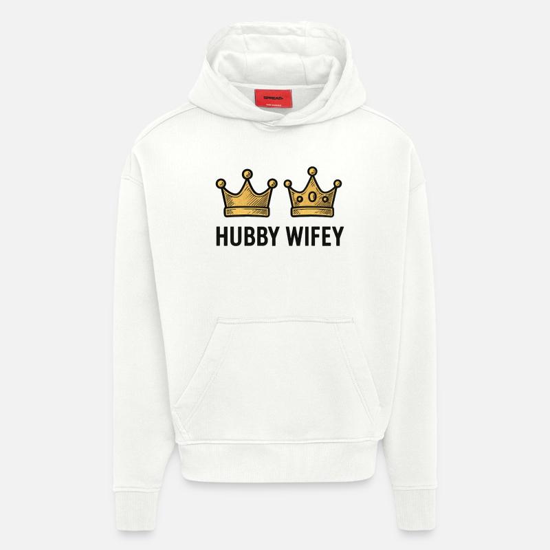 Mari et Femme | Mariage | EVG EVJF - Sweat à capuche bio épais oversize fabriqué en UE - OFF WHITE