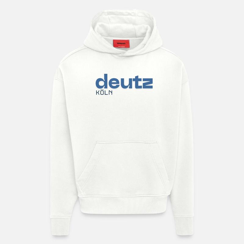 Deutz Cologne - Quartier - Sweat à capuche bio épais oversize fabriqué en UE - OFF WHITE