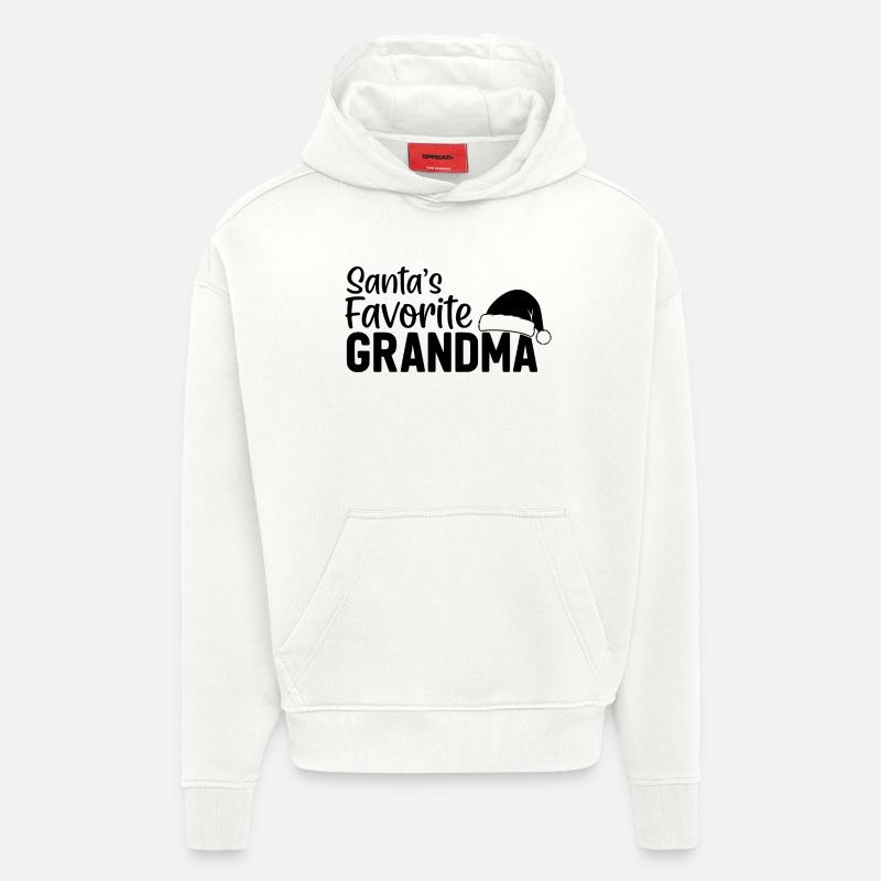 La grand-mère préférée du Père Noël - Sweat à capuche bio épais oversize fabriqué en UE - OFF WHITE