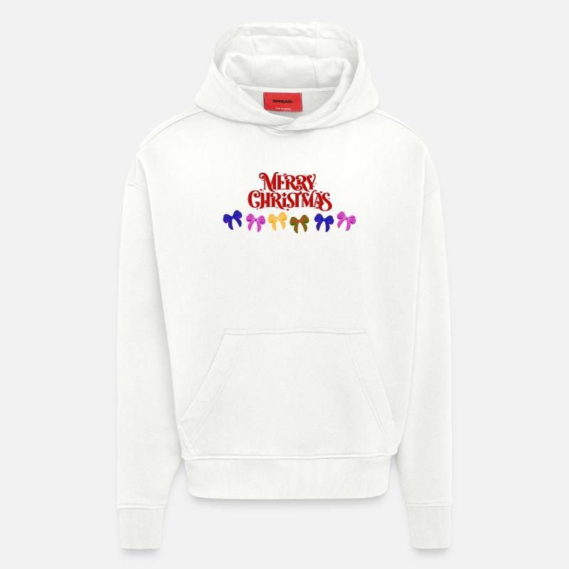 Défilé d’arcs de joyeux Noël - Sweat à capuche bio épais oversize fabriqué en UE - OFF WHITE