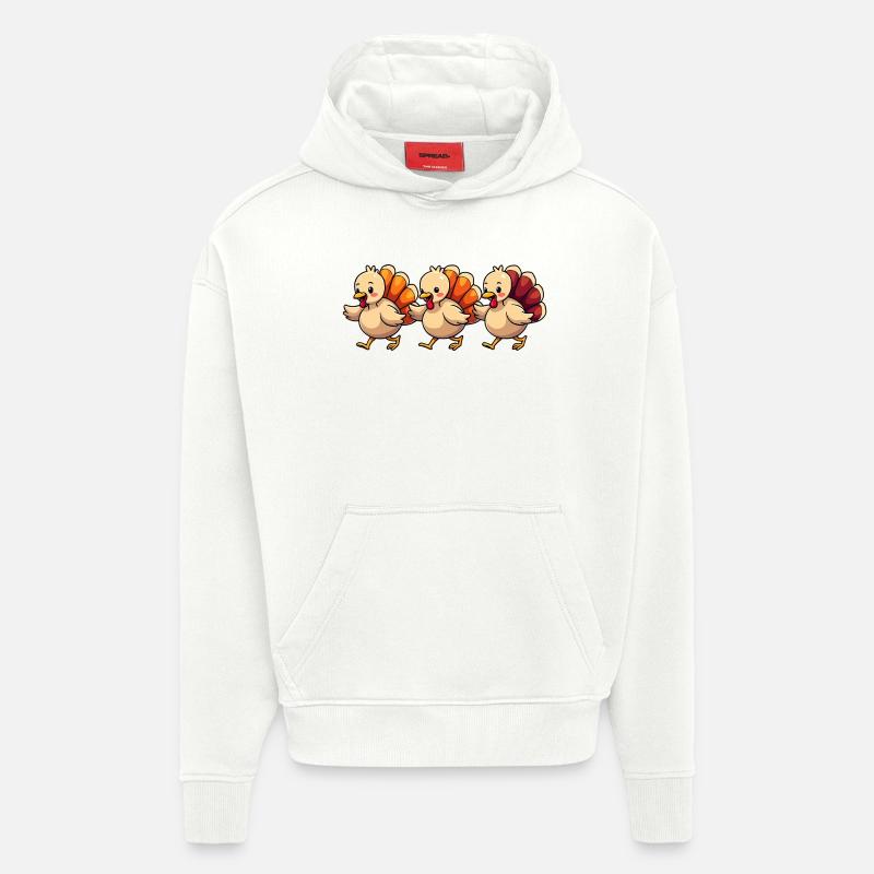 Bébé dinde de Thanksgiving - Sweat à capuche bio épais oversize fabriqué en UE - OFF WHITE