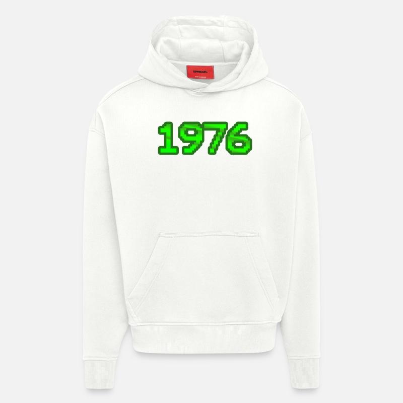 Nerd 1976 - Sweat à capuche bio épais oversize fabriqué en UE - OFF WHITE