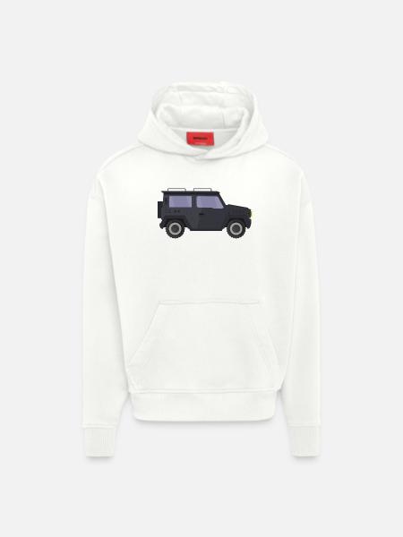 Jeep - Sweat à capuche bio épais oversize fabriqué en UE - OFF WHITE