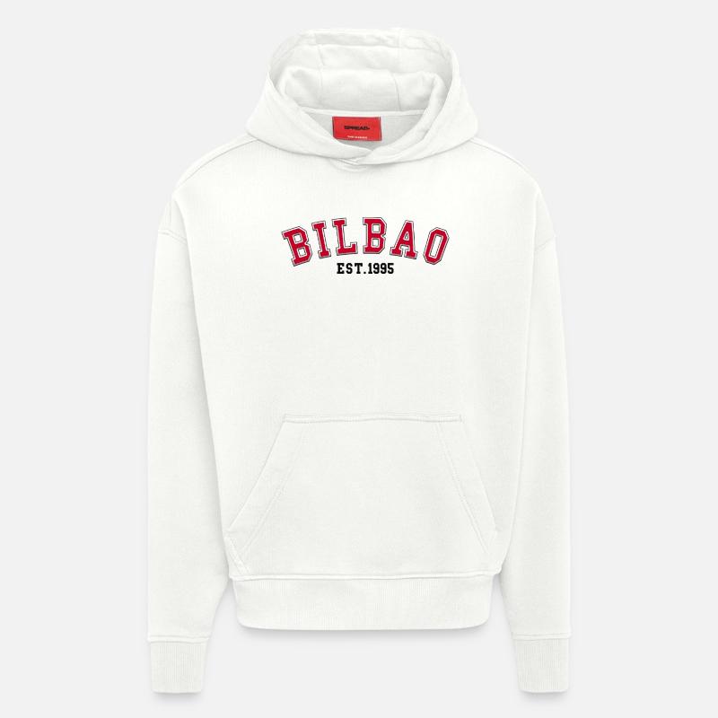 Bilbao Est. 1995 - Sweat à capuche bio épais oversize fabriqué en UE - OFF WHITE