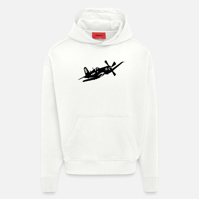 F4U 4 - Sweat à capuche bio épais oversize fabriqué en UE - OFF WHITE