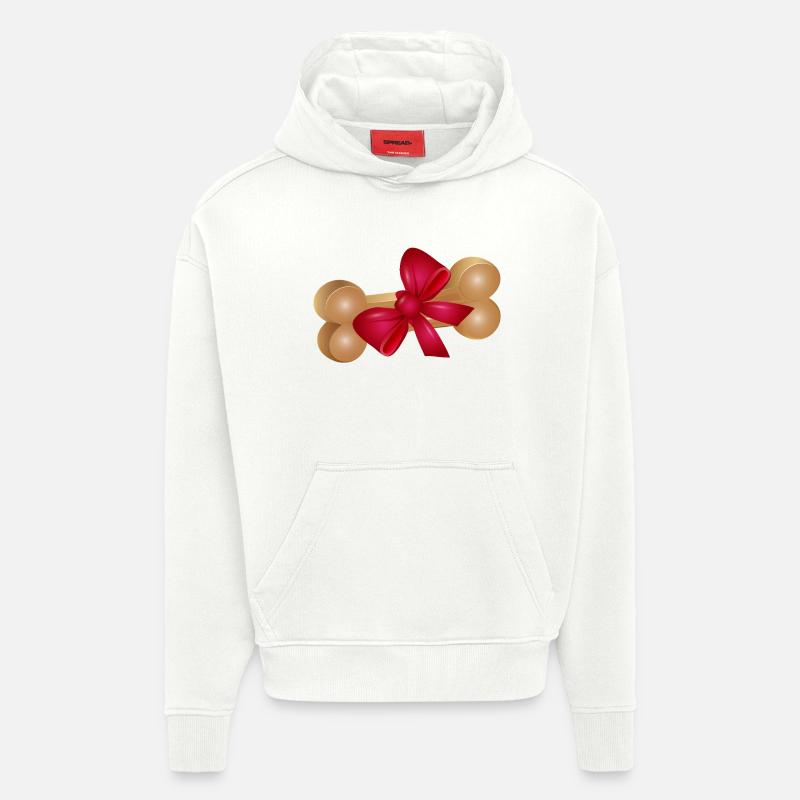 Geschenk-Kauknochen mit roter Schleife - Hoodie- made by SPREAD  - OFF WHITE