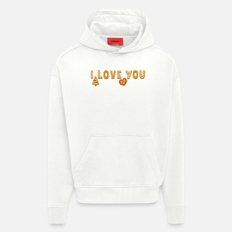 Je t’aime - Sweat à capuche bio épais oversize fabriqué en UE - OFF WHITE