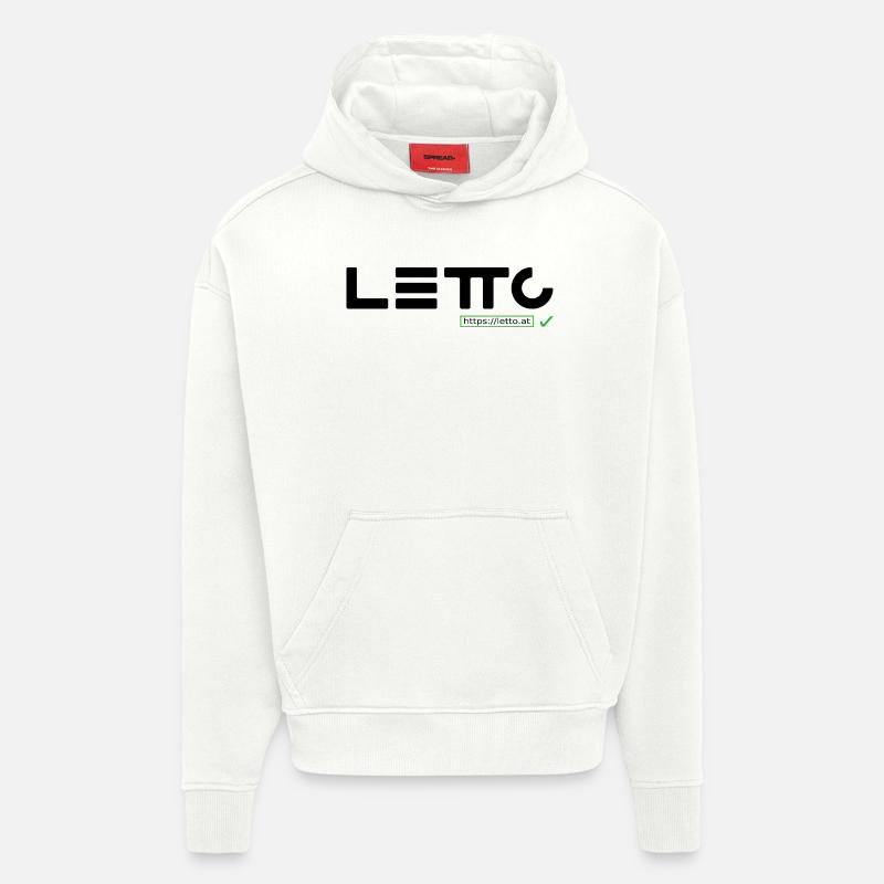 Logo_mit_Hackerl - Sweat à capuche bio épais oversize fabriqué en UE - OFF WHITE