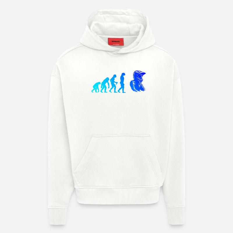 Conception compacte du motocross - Sweat à capuche bio épais oversize fabriqué en UE - OFF WHITE