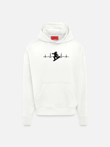 Snowboard motif with recognition value - Hoodie- made by SPREAD - OFF WHITE