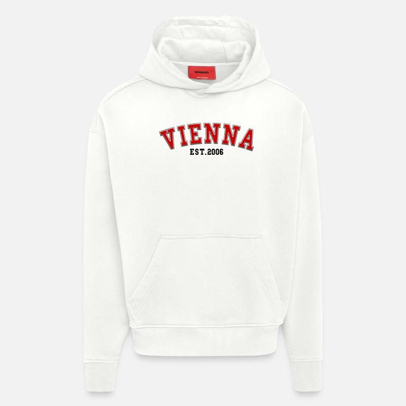 Fondée de Vienne en 2006 - Sweat à capuche bio épais oversize fabriqué en UE - OFF WHITE