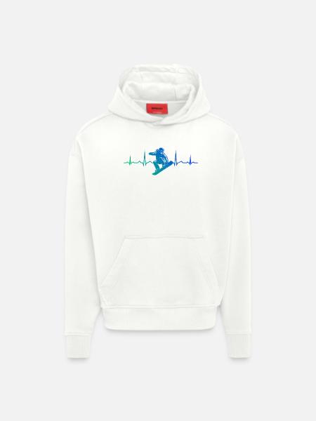 Compact snowboard design for snowboard - Hoodie- made by SPREAD - OFF WHITE