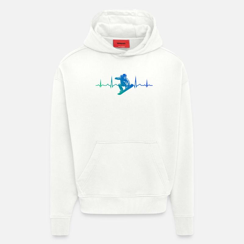 Conception compacte de snowboard pour snowboard - Sweat à capuche bio épais oversize fabriqué en UE - OFF WHITE