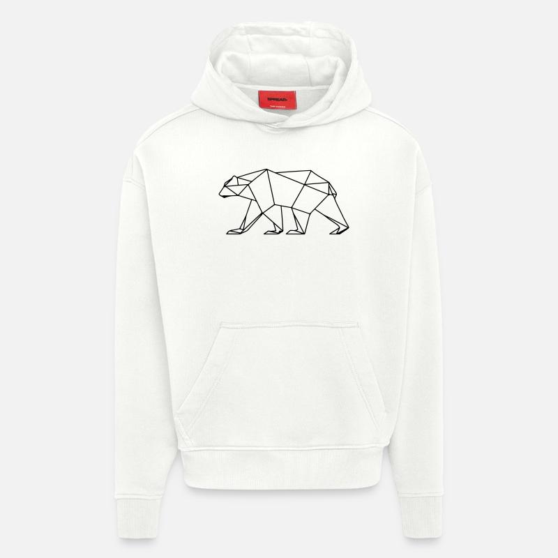 Polar Bär Polygon Eisbär Symbol - Hoodie- made by SPREAD  - OFF WHITE