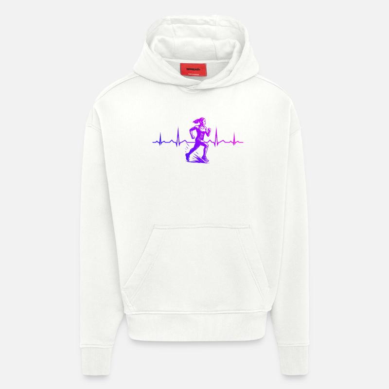Graphismes de course pour les courses - Sweat à capuche bio épais oversize fabriqué en UE - OFF WHITE