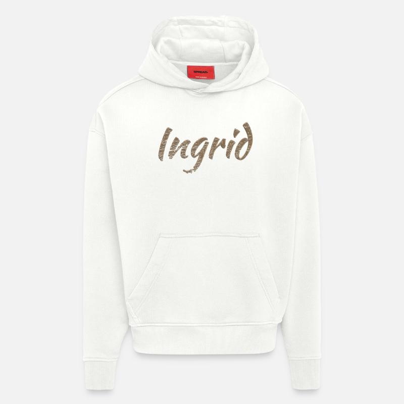 Cadeau pour Ingrid - Sweat à capuche bio épais oversize fabriqué en UE - OFF WHITE