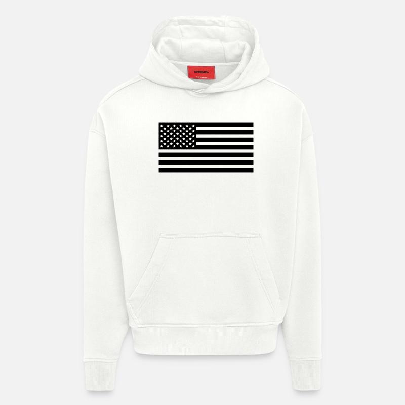 Utiliser des drapeaux - Sweat à capuche bio épais oversize fabriqué en UE - OFF WHITE