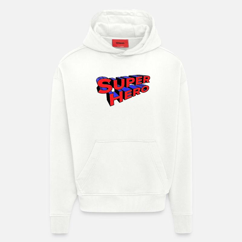 Déclaration de super-héros - Sweat à capuche bio épais oversize fabriqué en UE - OFF WHITE