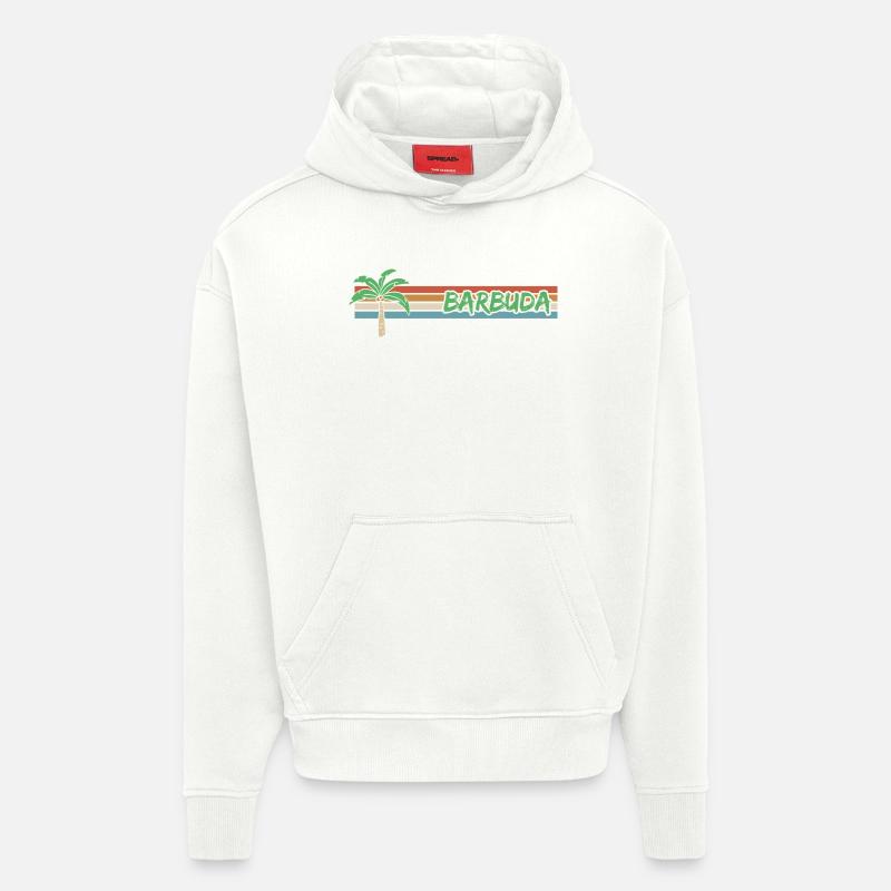 Cadeau pour Barbuda - Sweat à capuche bio épais oversize fabriqué en UE - OFF WHITE
