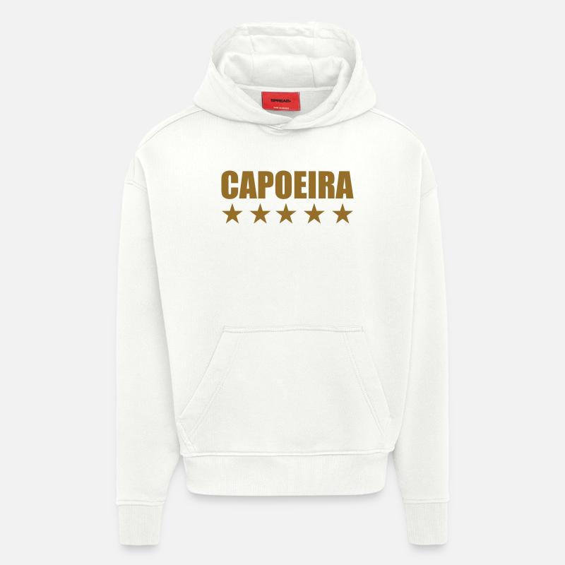 Capoeira - Combat - Danse - Sweat à capuche bio épais oversize fabriqué en UE - OFF WHITE