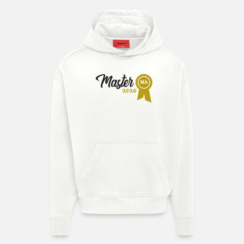 Master 2026 Diplôme - Sweat à capuche bio épais oversize fabriqué en UE - OFF WHITE
