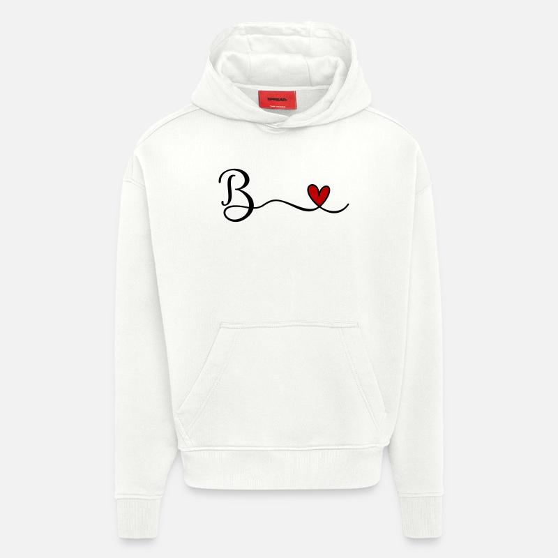b - Sweat à capuche bio épais oversize fabriqué en UE - OFF WHITE