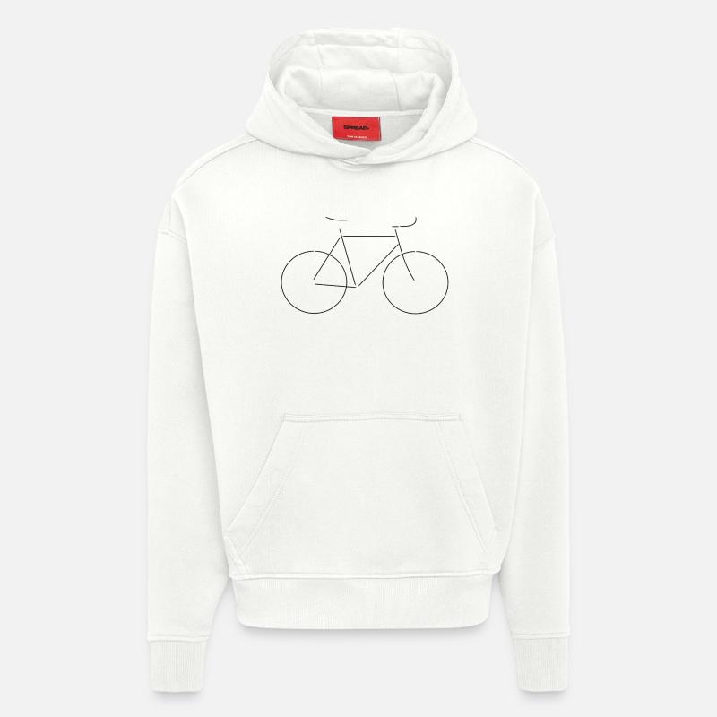 Roue de vélo - Sweat à capuche bio épais oversize fabriqué en UE - OFF WHITE